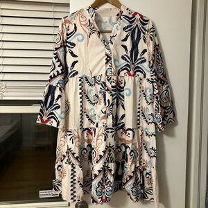 Floral Patterned Button-Up Dress